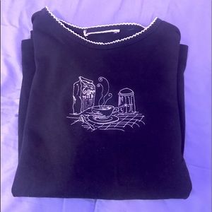 Black Tee with Coffee Design☕️